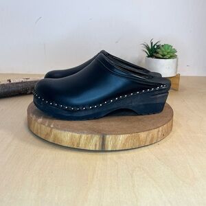 Troentorp | Sweden Chef Work Clogs Wooden Platform Size 42 Black W12 M9